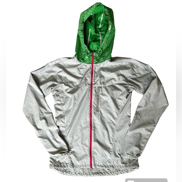 Nike women’s lightweight windbreaker gray, pink and green size small - Picture 5 of 15